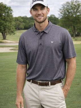 Callaway Opti‑Dri Men’s Golf Polo Shirt Size XXL Gray Check Activewear Dadcore